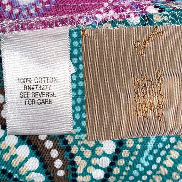 Dana Buchman XL teal 3/4 sleeve button up blouse - Picture 12 of 13